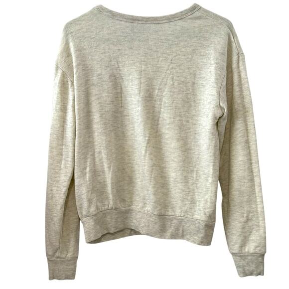 Disney Boutique Large Tinker Bell Glitter Butterfly Floral Gray Sweatshirt - Picture 3 of 5